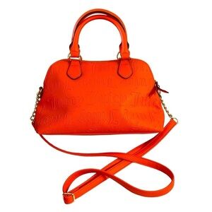 $90 Juicy Couture Deboss Orange Red Satchel Shoulder Handbag Crossbody Bag Purse